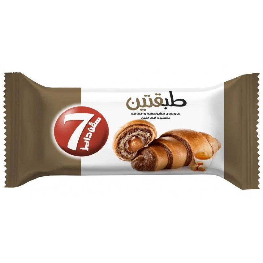 7Days Double Cocoa And Vanilla Croissant With Caramel Filling 90g