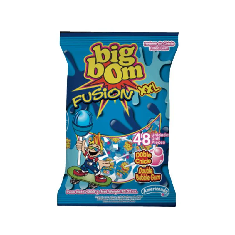 Big Bom XXL Fusion Lollipops – 48pcs, Blue 1200g
