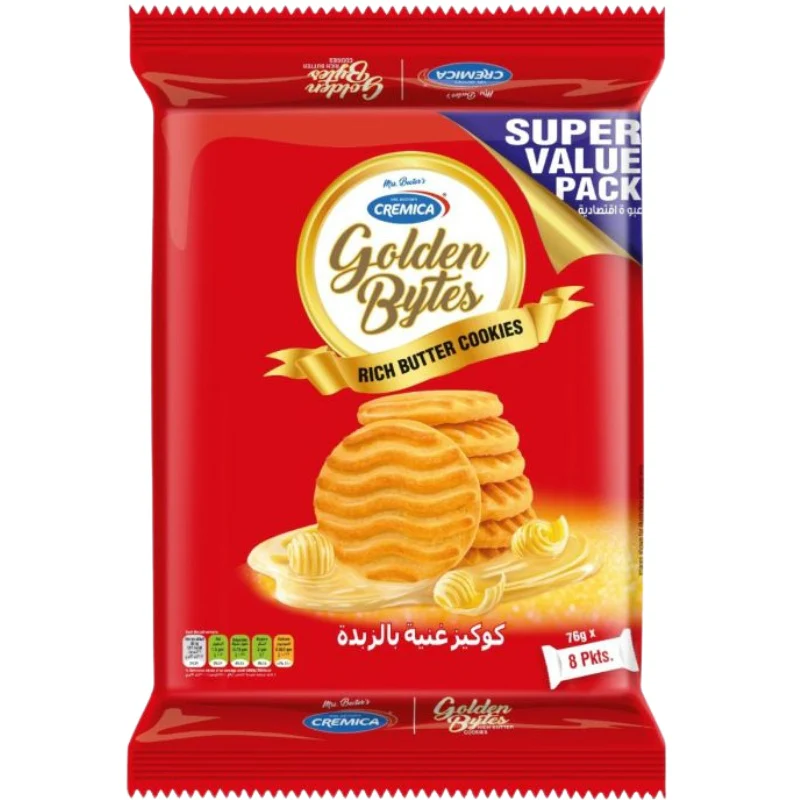 Cremica Golden Bytes Rich Butter Cookies - 76g X 8