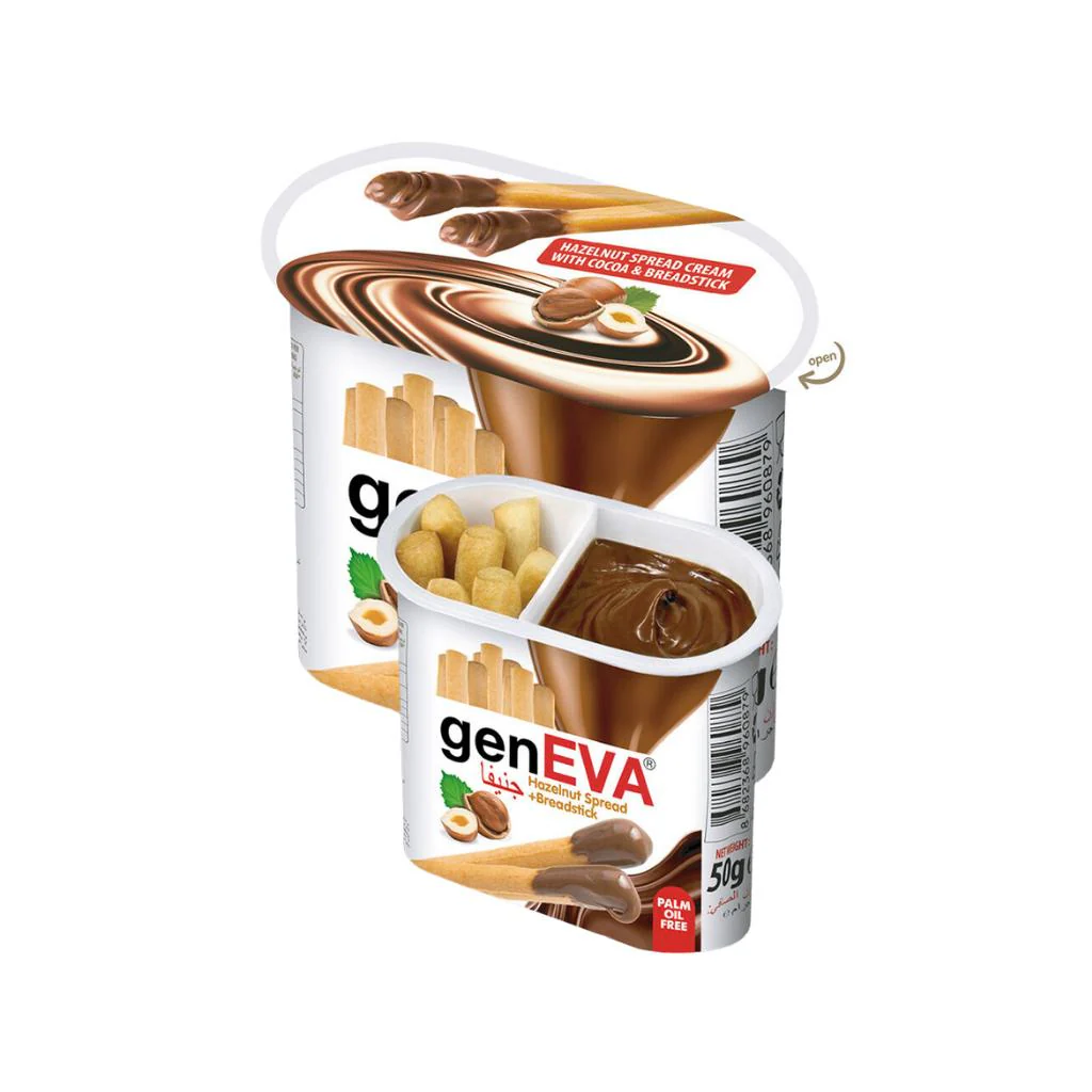 Geneva Hazelnut Spread Cream with Cocoa & Breadsticks, 50g
